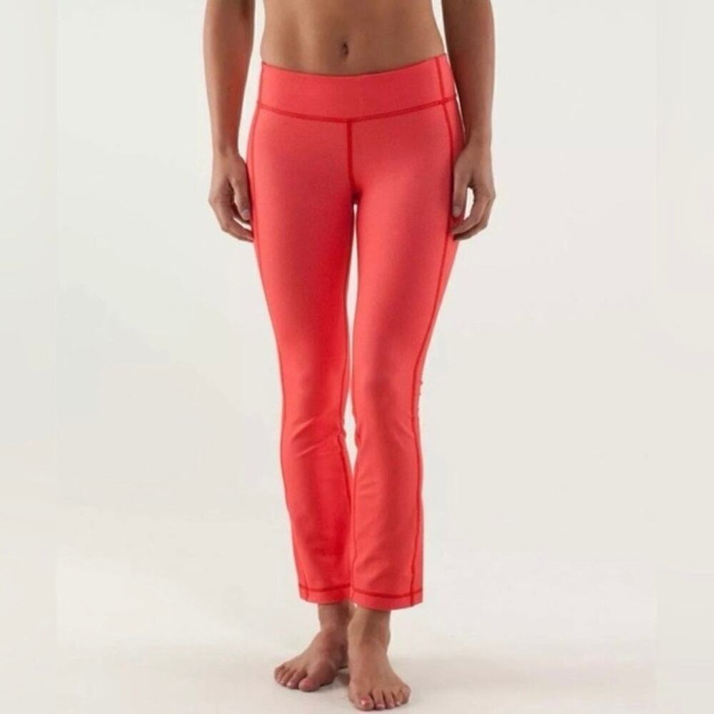 Lululemon Womens P.Y.B. Pant Lore Love Red Yoga Medium Rise Size 4
